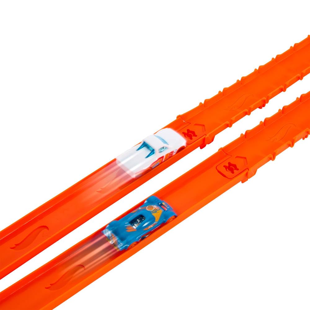 Hot Wheels Toy Car Track Set, Track Creator Deluxe Pack & 2 1:64 Scale Die-Cast Vehicles, 25 Feet of Different Length Speed Snap Track & Connectors (Amazon Exclusive)